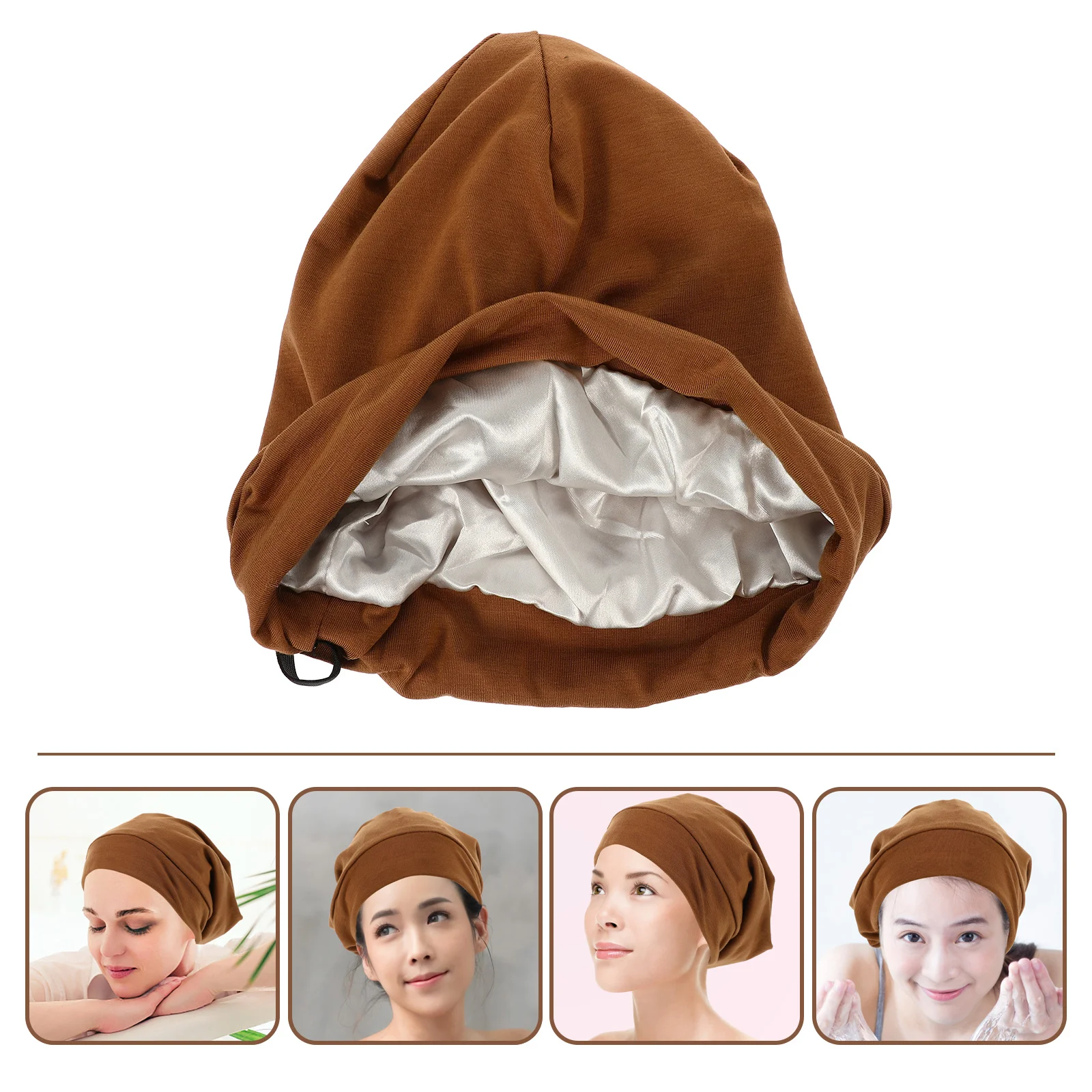 

Sleeping Bonnet Hair Protector Elastic Supple Cap Suitable for Sleep Makeup Spa Long Hair Bonnet Comfortable Hat