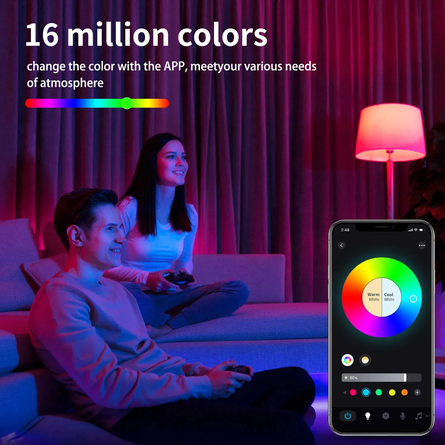 1/2PCS 10W E27/E26/B22 Smart Light Bulbs RGB E27 Led Bulb 190-240V Smart Home Lamp Works With Alexa Google Home Smartthings - view 6