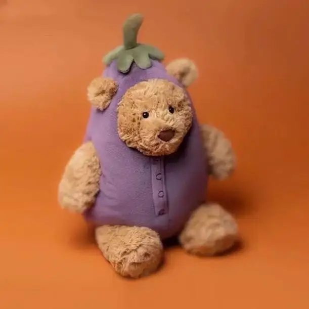 Oso de Peluche Barcelona Bear Eggplant Suit, Muñeco Adorable, Regalo Cisas, Animal de Peluche Suave, Figuras Coleccionables para Todas las Edades