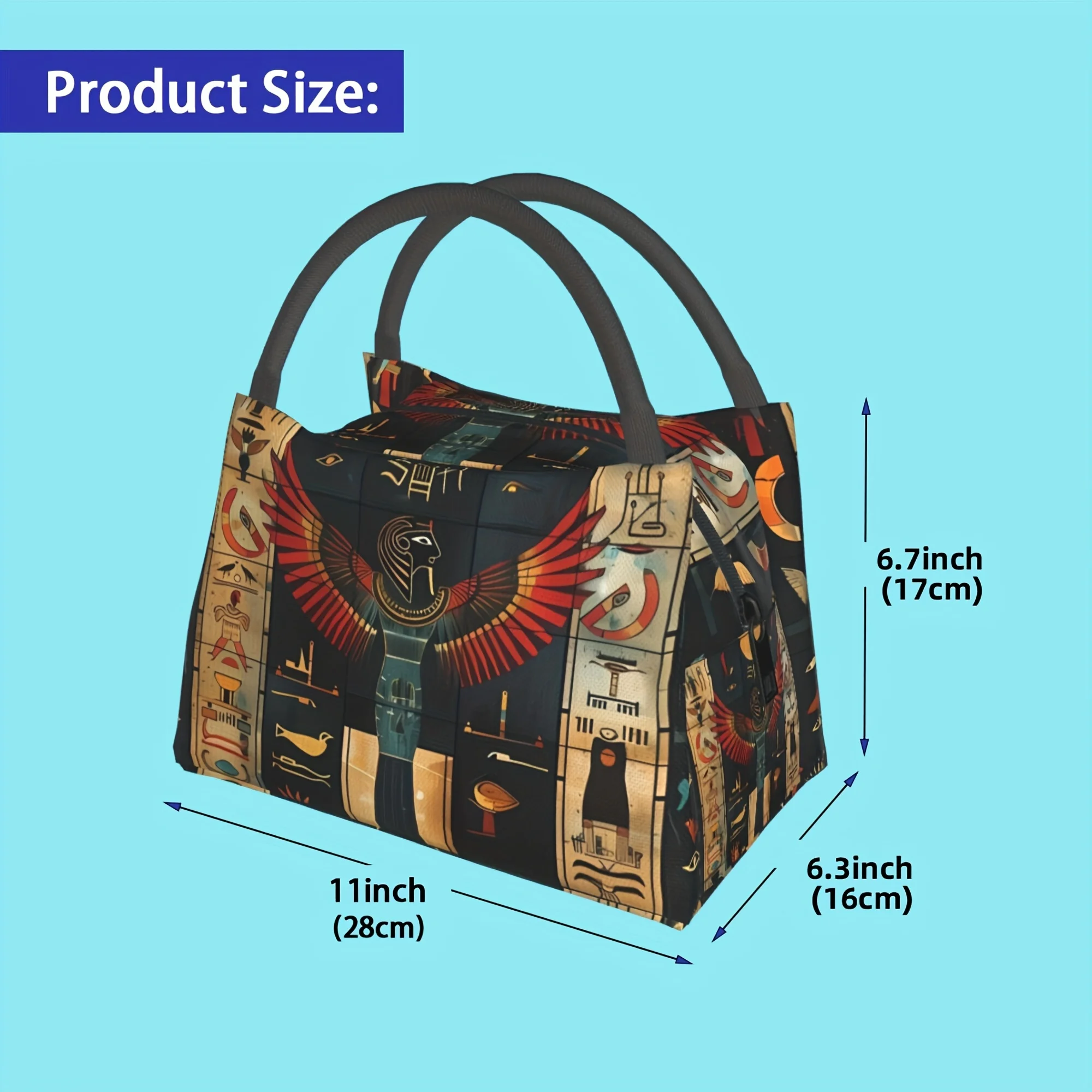 1 قطعة نمط التصوير المصري القديم ، حقيبة مبردة محمولة وقابلة لإعادة الاستخدام ، حقيبة غداء معزولة ، يجب اقتناؤها للتخييم