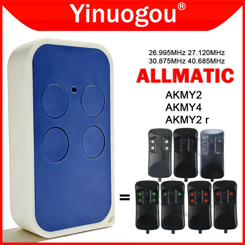 ALLMATIC AKMY2 AKMY4 26.995MHz 27.120MHz 30.875MHz 40.685MHz Garage Door Remote Control Duplicator Gate Opener Transmitter Clone