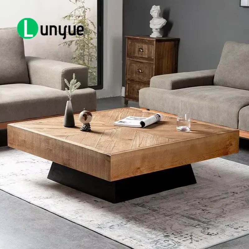 Handcrafted Solid Wood Modern Retractable Coffee Table Stainless Steel Components For Boutique Cafe Hotel Furniture Durable