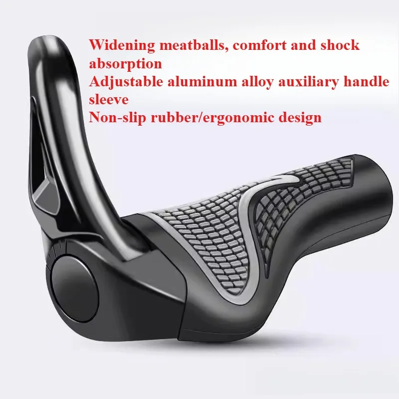 1 Pair Bicycle Handlebar Grip Ergonomic Anti Skid Lock on Handle Cover Aluminum Alloy Rubber Grips MTB Bike Accessories