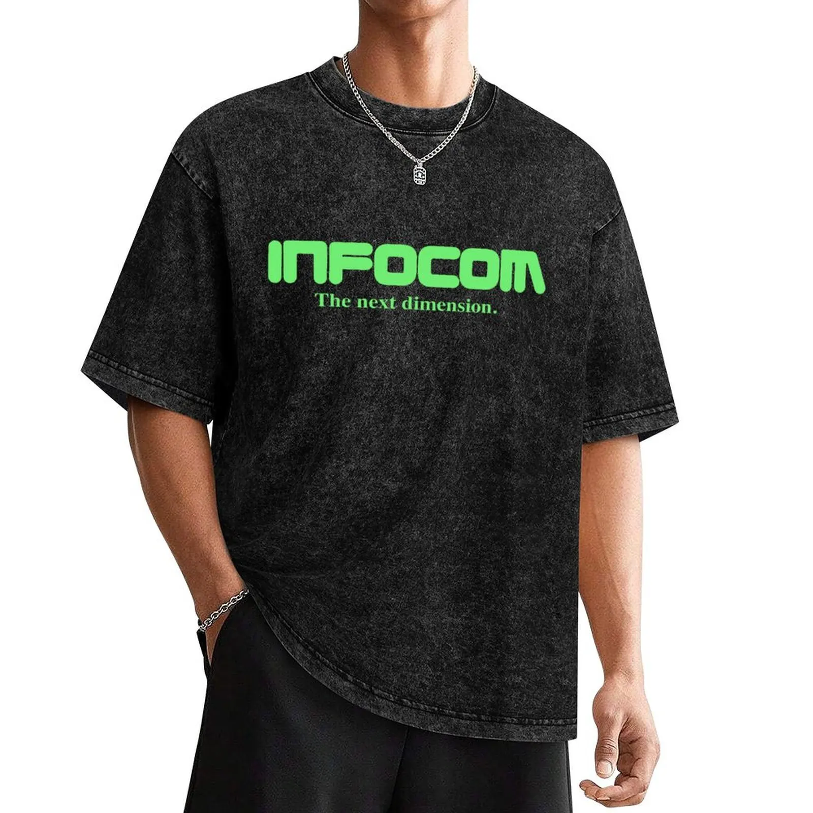 Infocom Games Logo T-Shirt summer top street wear heavy weight t shirts for men