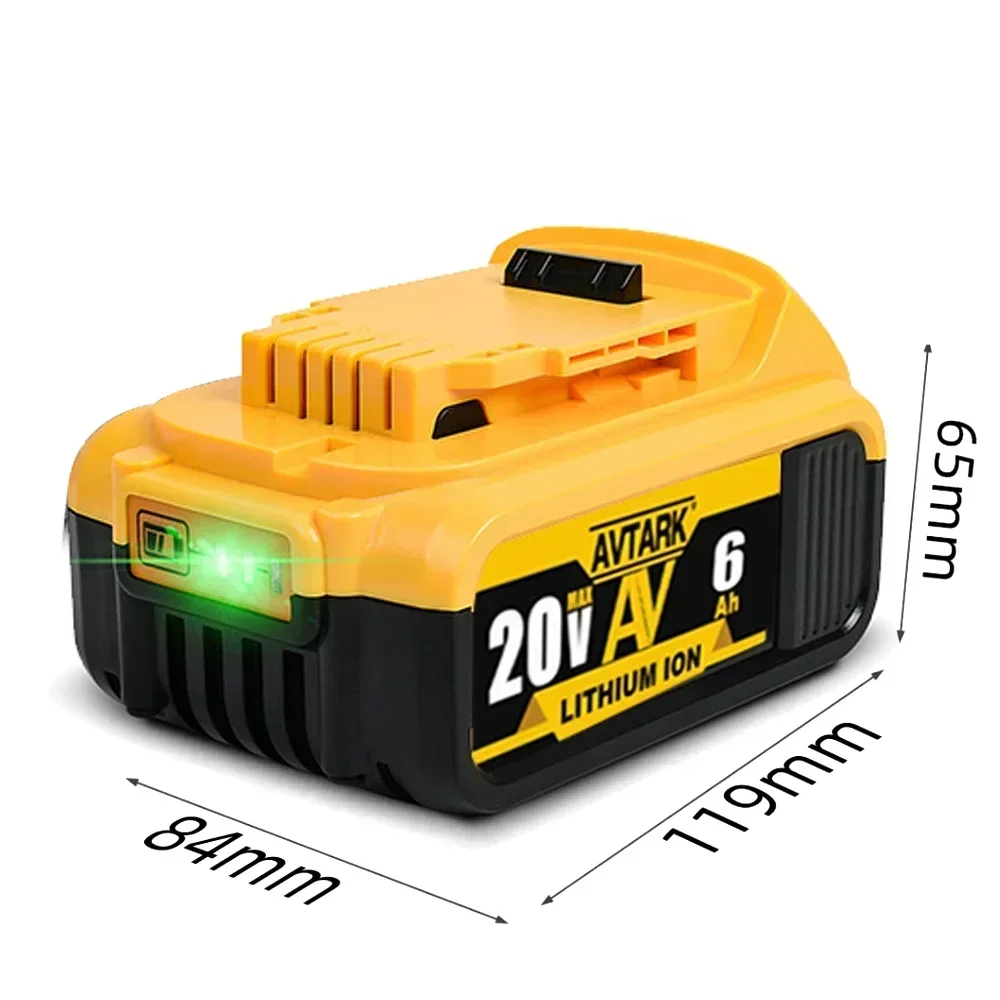 20V 6.0Ah MAX Battery Power Tool Replacement for DeWalt DCB205 DCB 206 DCB181 DCB182 DCB200 20V 3A 5A 6A 18Volt 20v Battery