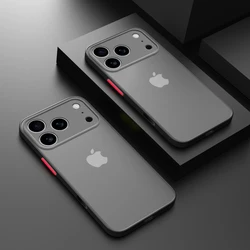 Luxury Matte Armor Clear Wireless Charge Phone Case For iPhone 11 12 13 14 15 16 17 Pro Max Air Plus Mini Shockproof Hard Cover