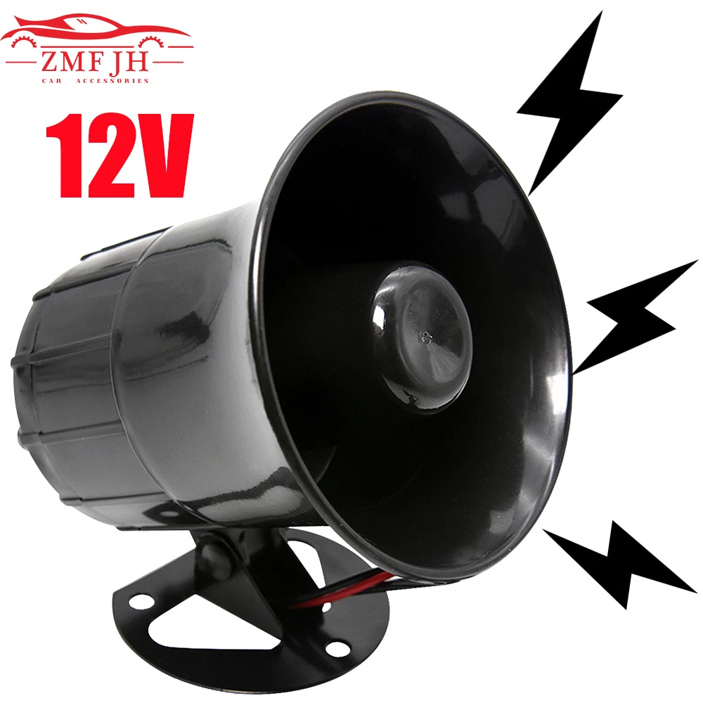 12V Car Alarm Horn 3 Tone Sound Car Siren Automobile Siren Horn for Auto Car Motorcycle Boat Megaphone Speaker 115DB