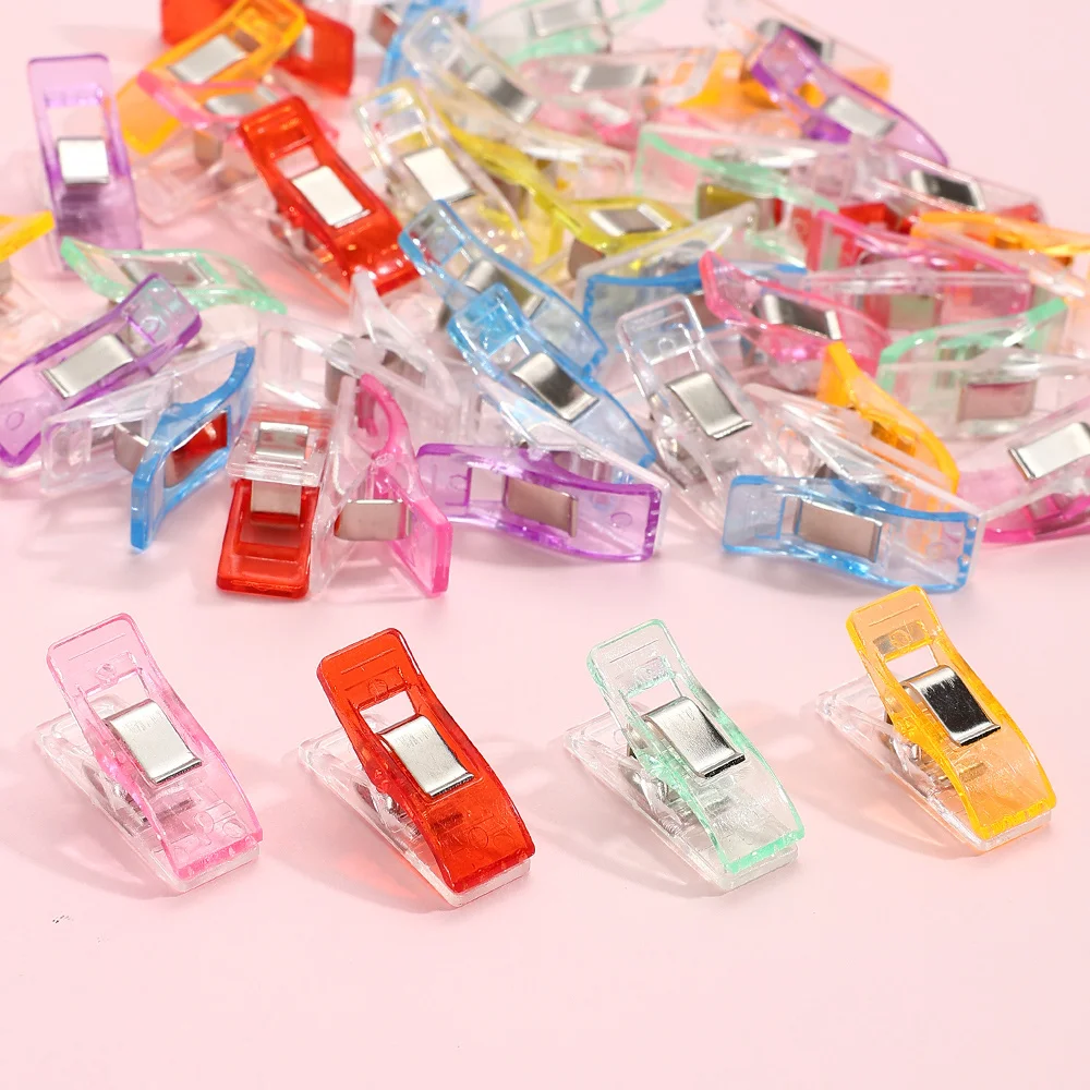 iYOE 20/100pcs 27x15mm Multipurpose Plastic Craft Clip Clamp Sewing Positioning Clip for Backdrop Photography Party Decoration