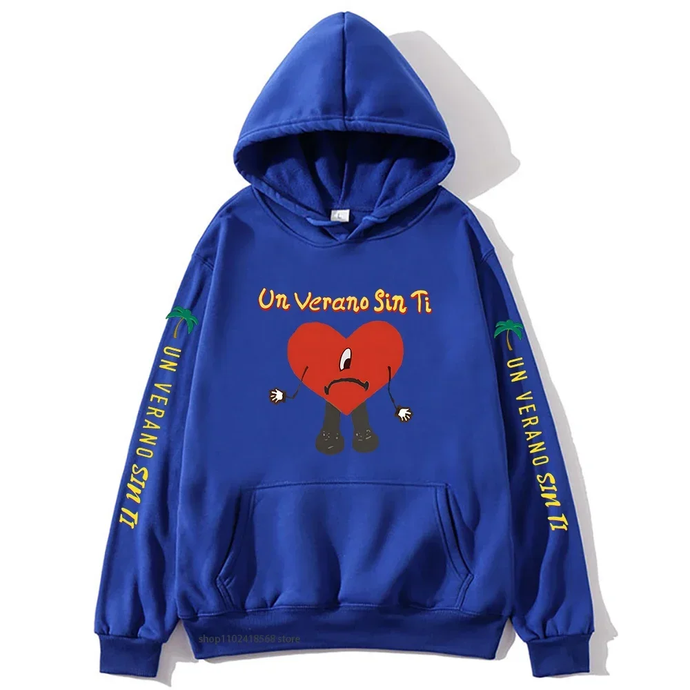 سيئة الأرنب هوديس Un Verano Sin Ti ألبوم بلوزات بأكمام طويلة لطيف النساء الملابس موضة س الرقبة النساء والرجال Y2k الملابس