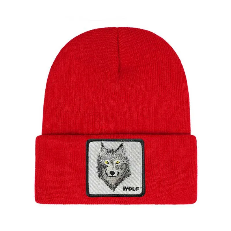 2024 New Fashion High Quality Beanie Hat for Men Animal Embroidery Knitted Hat for Women Outdoors Vintage Hip Hop Skullies Cap