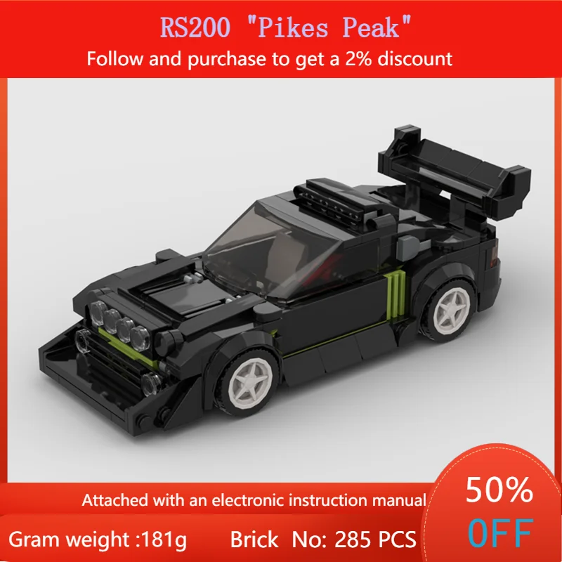 

285 Parts Building Block Model Car MOC RS200 Pikes Peak Toy For Boys Adults Children Christmas Birthday Gift