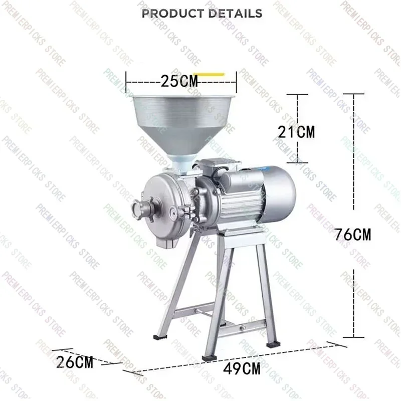 1500W Type Dry and Wet Soybean Grinder Superfine Grinding Corn Rice Wheat Flour Crusher Pulverizer Feed Mill Machine