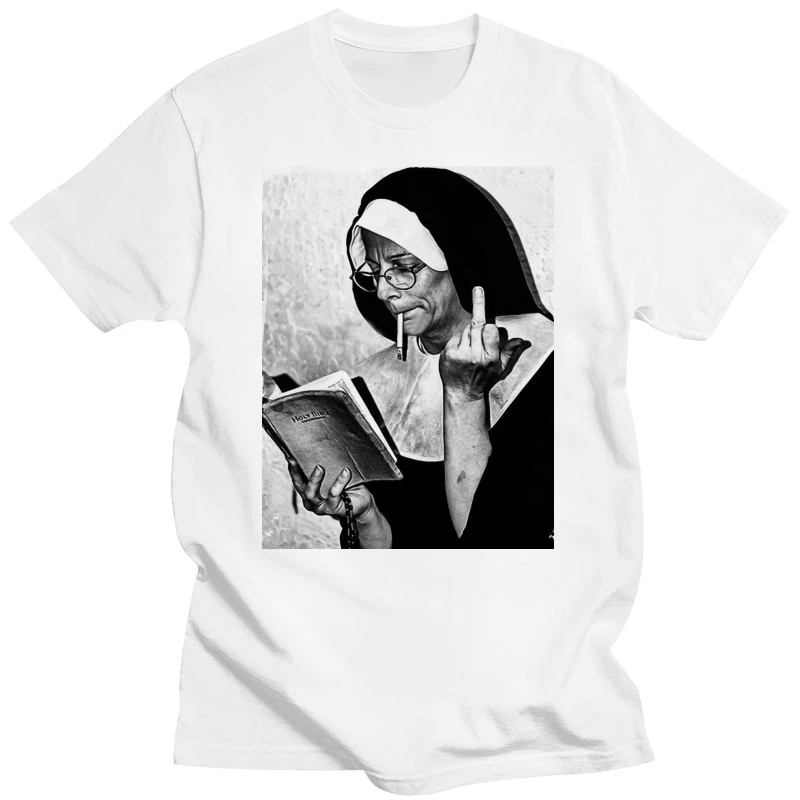 Hotbox T Shirt Nun Nonne Finger Flip Bird Mittelfinger Last Kings Stinkefinger Confortable Tee Shirt