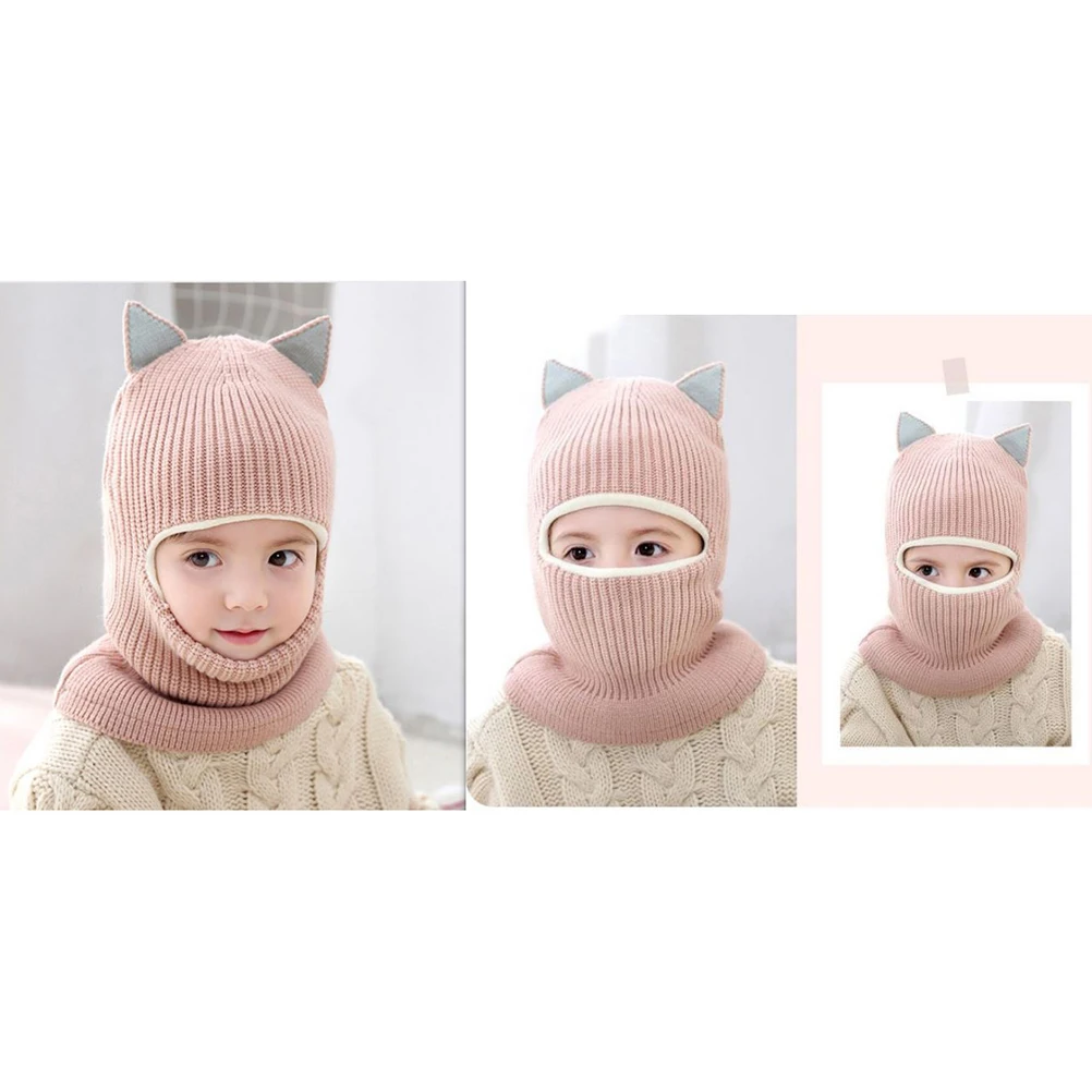

Woolen Hat Cap Bonnets Toddler Baby Winter Knit Face Warm Kids for Thicken