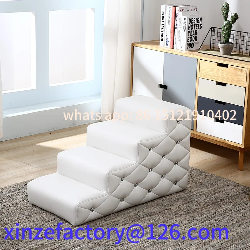 

Customizable Pet Dog Stairs Sponge Steps Wooden Rack