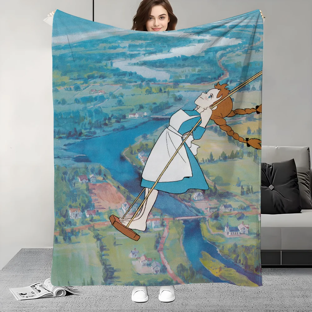 تصميم بطانية لطيف من الرسوم المتحركة آن أوف جرين جابلز خفيف الوزن للنوم والقيلولة وغرفة المعيشة والمكتب والأريكة وجميع المواسم