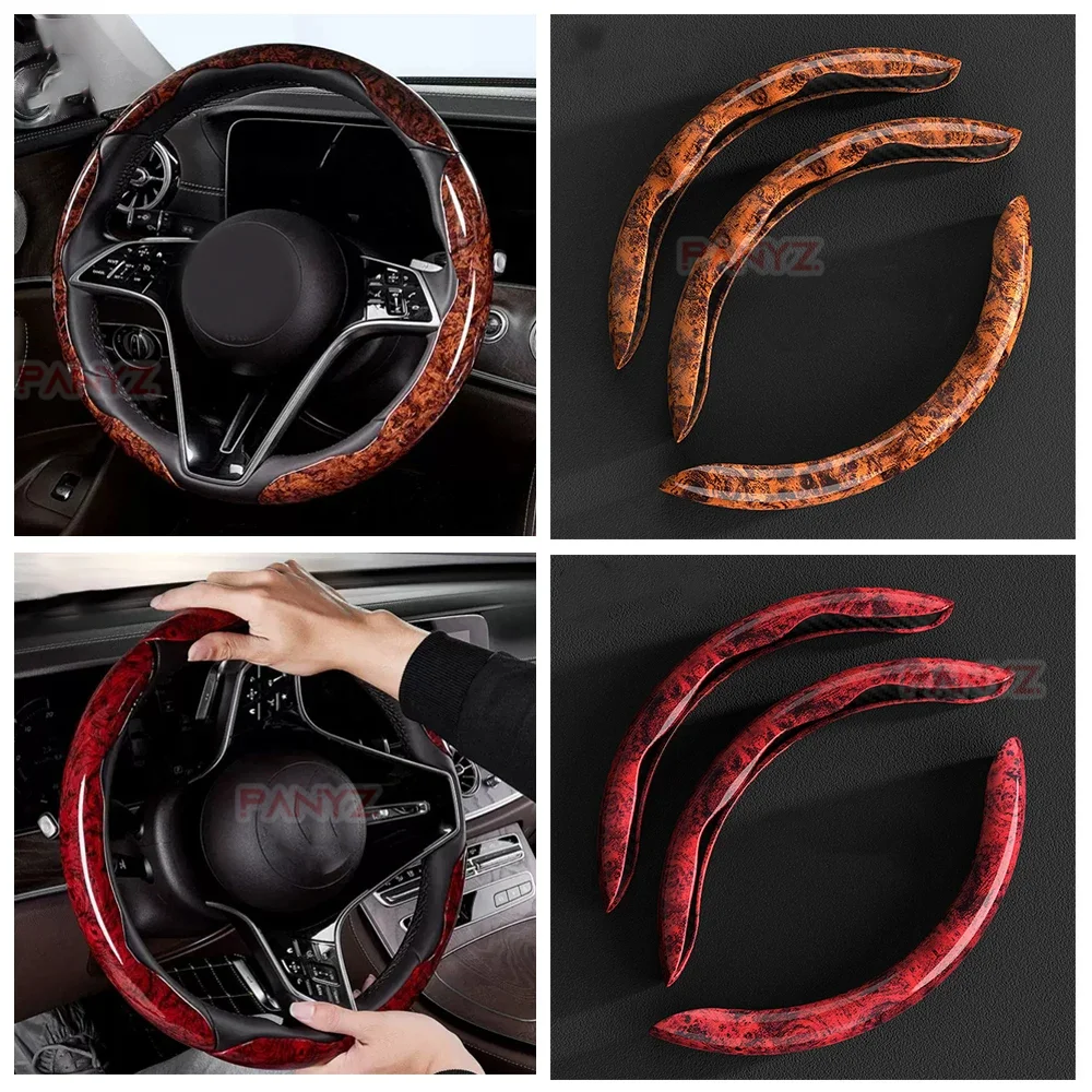 38cm Carbon Fiber Car Steering Wheel Cover no-slip Card Cover Auto Steering Wheel Handle Booster Protective Cover