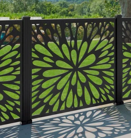 Customized Garden Partition Wall Decking Sprig Screen Durable Laser Cut Privacy Screen Outdoor Decorative Railing