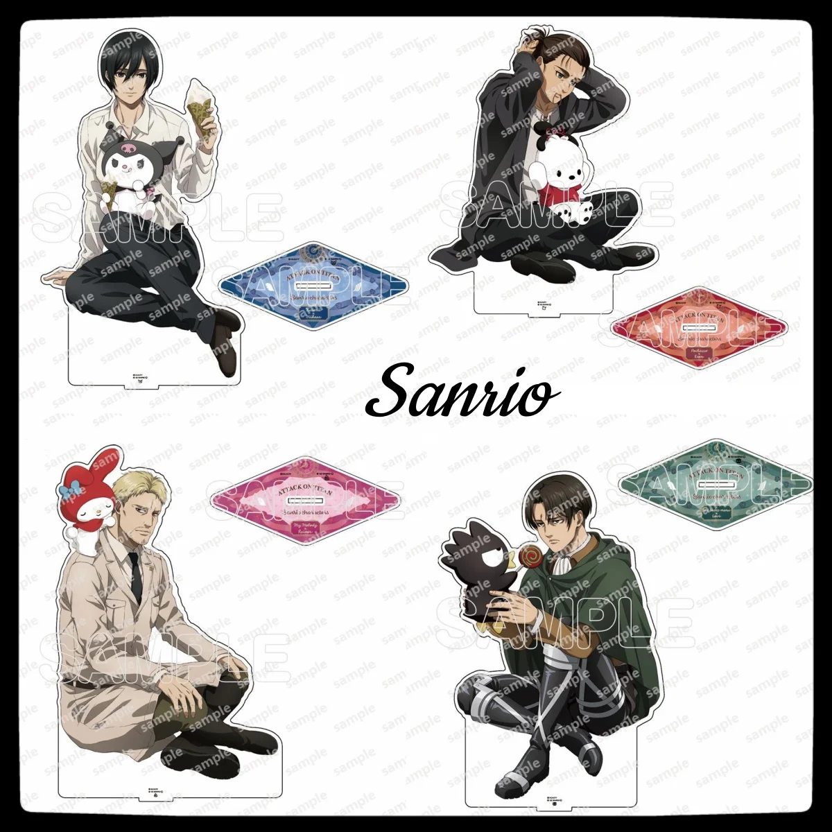 

Sanrio's second release acrylic stand-up doll Attack on Titan peripheral Eren Amin Reiner Erwin anime children's Christmas gift