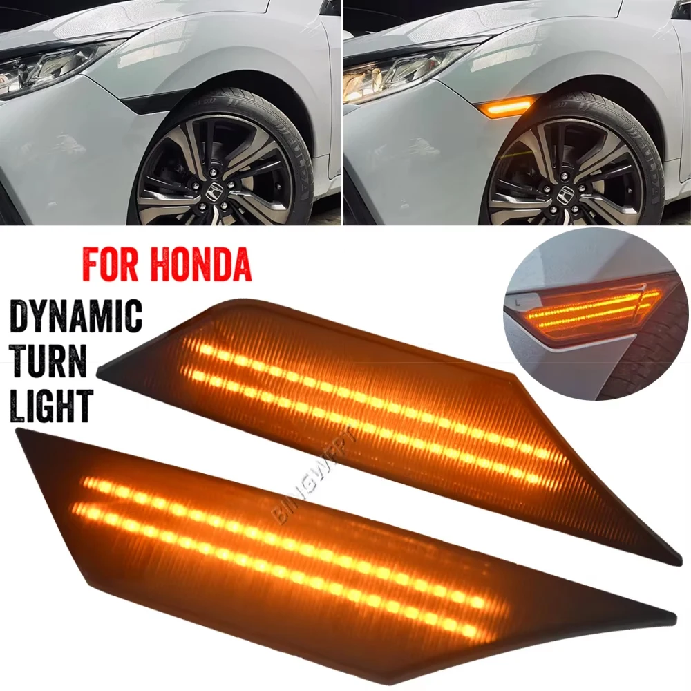 

2 шт. дымчатые линзы светодиодный боковой габаритный фонарь автомобиля для Honda Civic 2016 2017 2018 2020 OE # 34300-TET-H01 Автоматический отражатель указателя поворота