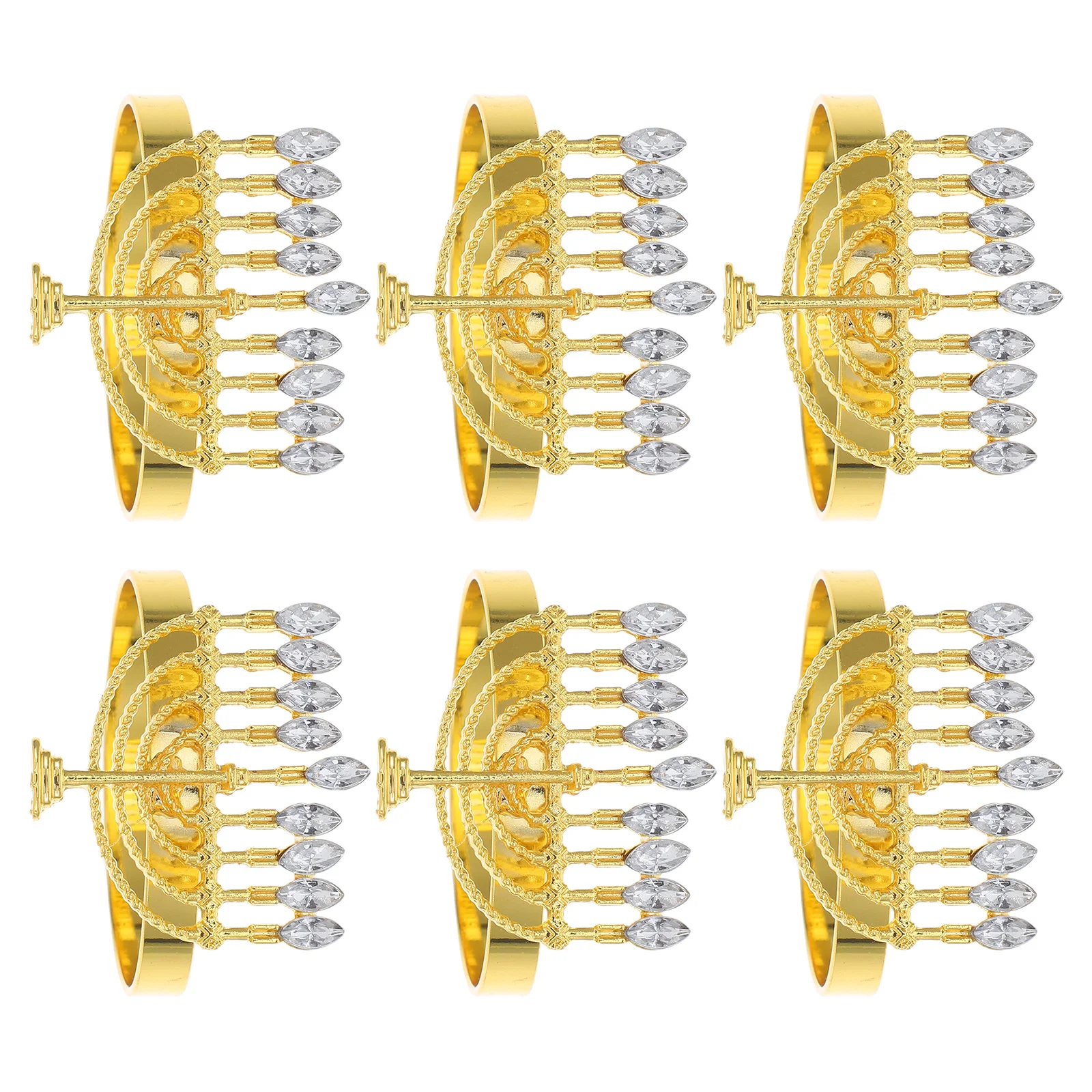 

6Pcs Shaped Napkin Rings Elegant Alloy Clasp for Serviette Holding Holiday Party Table Decoration Napkin Holder