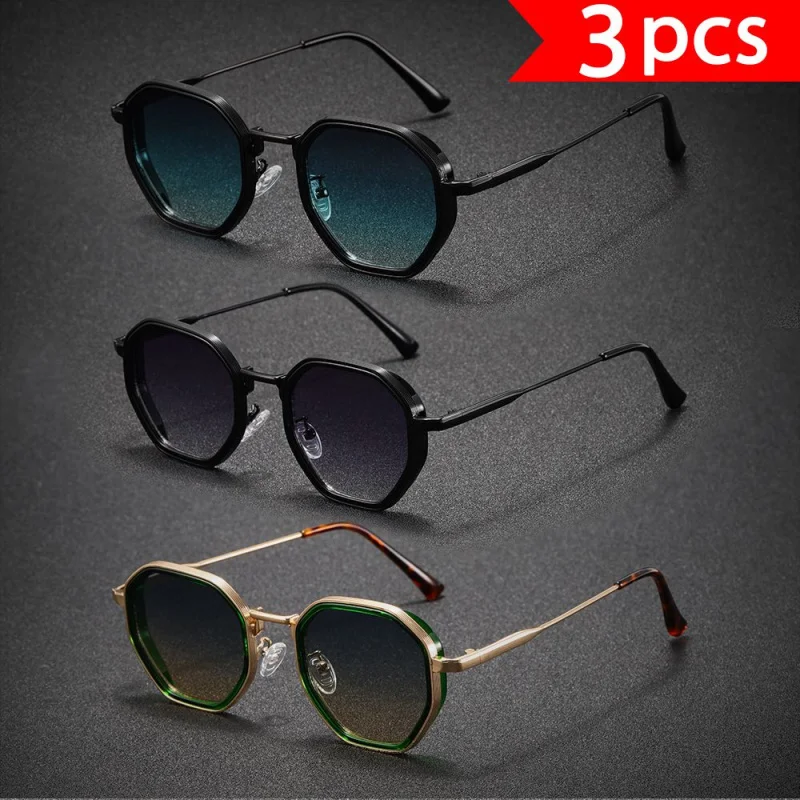 زوج واحد من النظارات الشمسية ذات الإطار الدائري العصري للرجال، مزودة بتصميم مريح لدعم الأذن #1