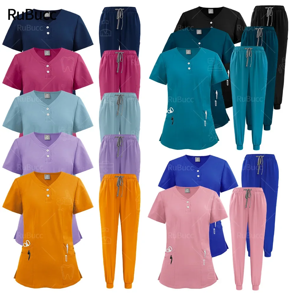 

Wholesale Scrub Set Wear Doctor Uniform Multicolor Hospital Medical Surgical Uniforms Women Jogger Suit Doctor Nurse Scrubs Sets