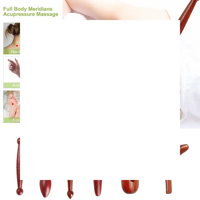 

Body Wooden Massage Stick Set Acupuncture Massage SPA Therapy Tool Point Acupoint Stick Treatment Guasha Relax