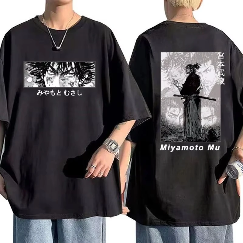 

Fashion Harajuku Bagabondo Anime Eyes Vagabond T-Shirt Men Women Casual Miyamoto Musashi Short Sleeve Shirt Casual Sport Tops