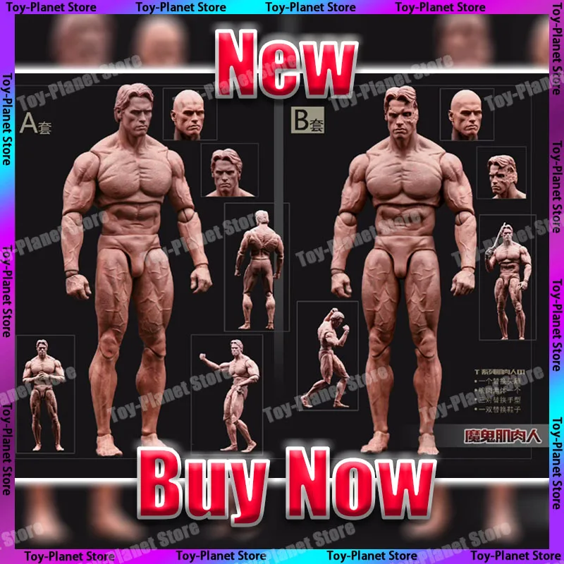 New 7-Inch Terminator T800 T850 Male Muscle Action Figures With Head Hands Soldier Flexible Models Body Christmas Gifts Toys