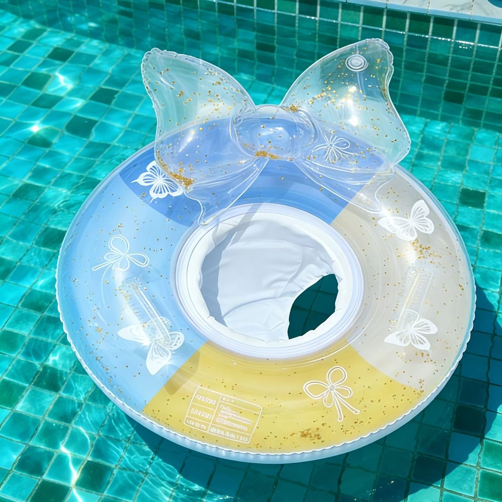 

1PC Swimming Float, Inflatable Floatie Raft with Handle Safety Seat, Waist Float Ring Water Bathtub Beach Party De