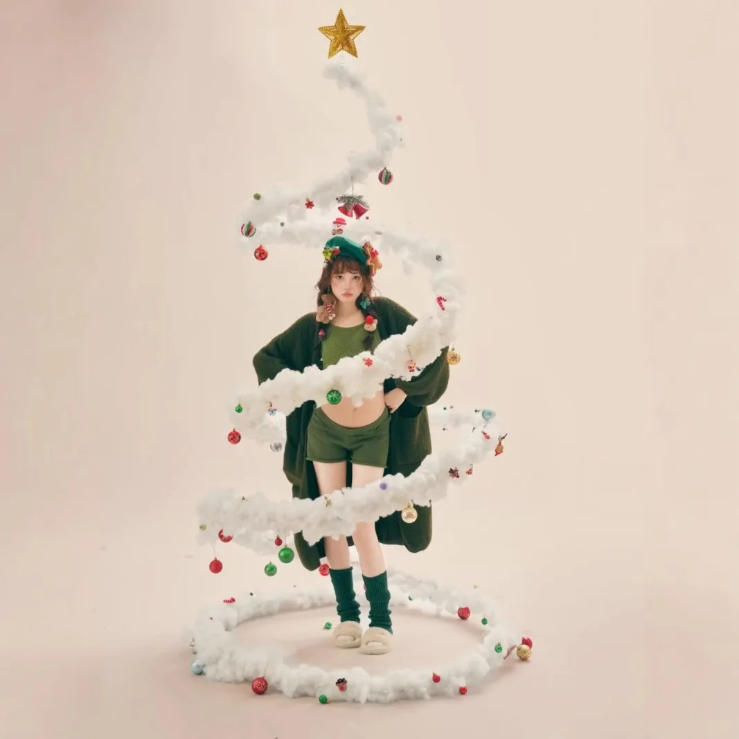 الأمومة صور الملابس استوديو عيد الميلاد موضوع لطيف كسول الرياح سترة الأم الحامل التصوير الفوتوغرافي مجموعة #3