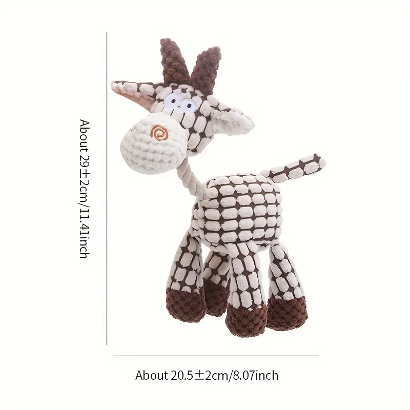 1pc Donkey Design Pet Grinding Teeth Squeaky Plush Toy, Chewing Toy For Dog Interactive Supply