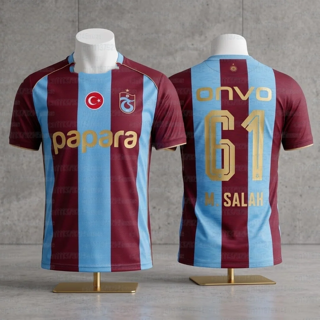 2026 Trabzonspor Salah 10# Football Jersey Men Summer 3D Print Sports Football T-shirt Breathable Quick Drying FamilyMatching