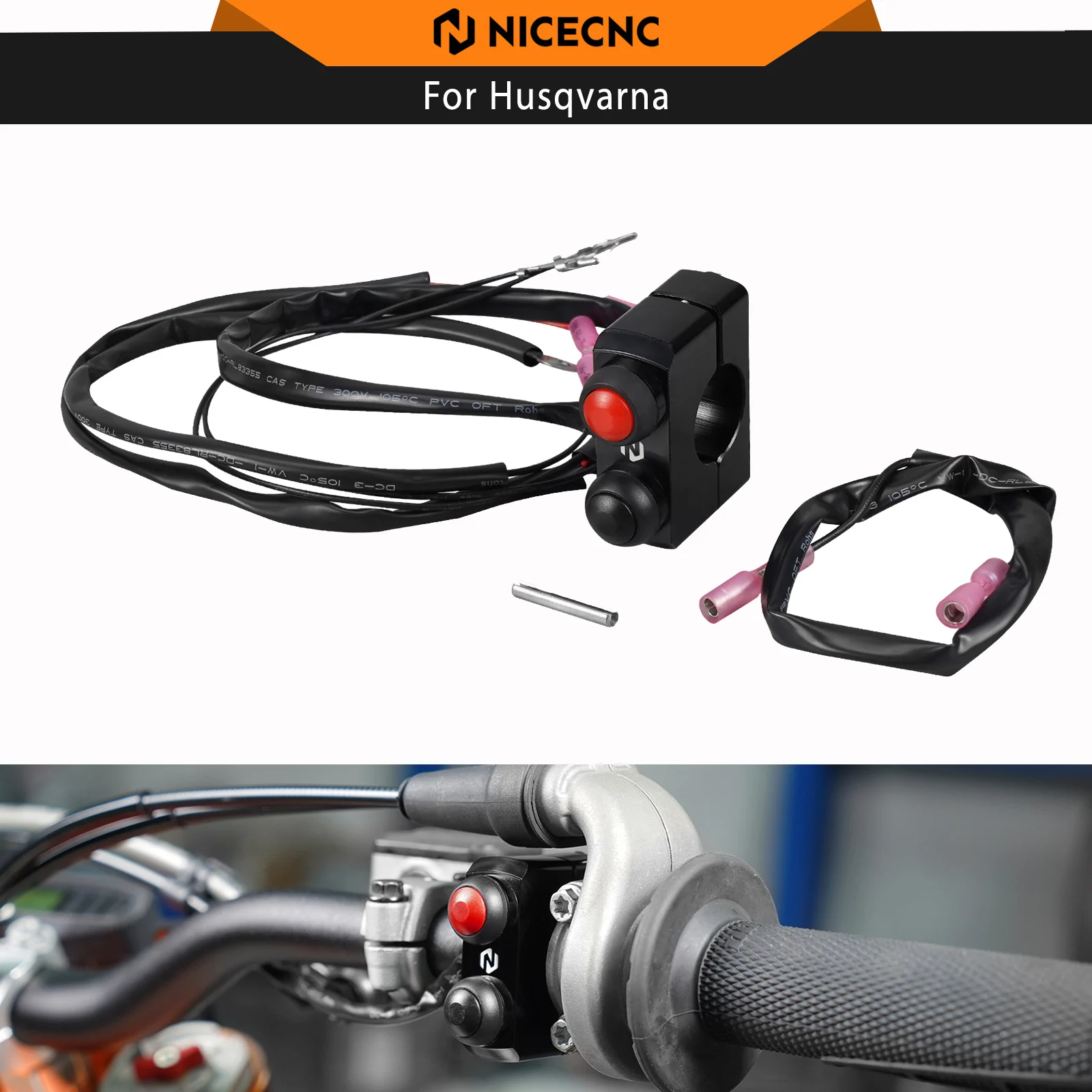 

NICECNC Start Kill Stop Switch Button For Husqvarna TE300 TE250 FE350 FE450 FE501 FE250 2014-2023 TX300 TC125 FX450 2014-2022