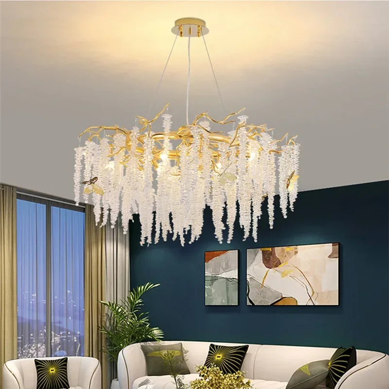 Ramo moderno g9 led luzes pingente ouro alumínio lustre suspender lâmpada sala de jantar led droplight arte deco lâmpada iluminação interior