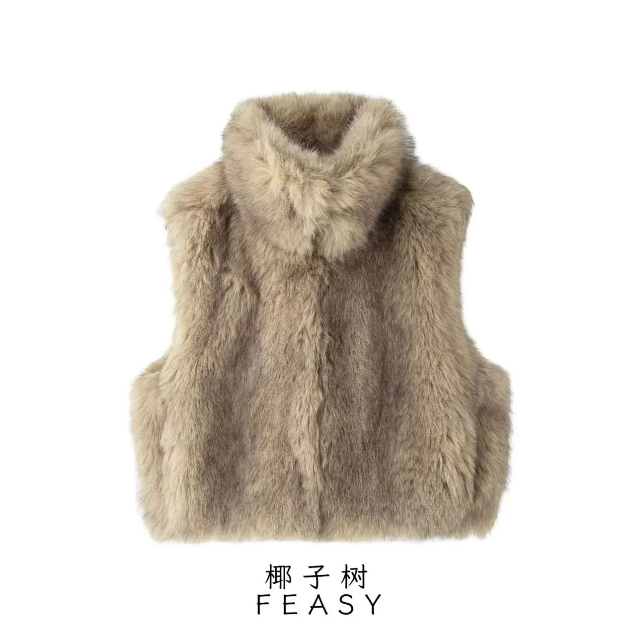 Women's fashion vest eco-friendly fur women's clothing winter warm fur jacket sleeveless short jacket trendy street party outfit