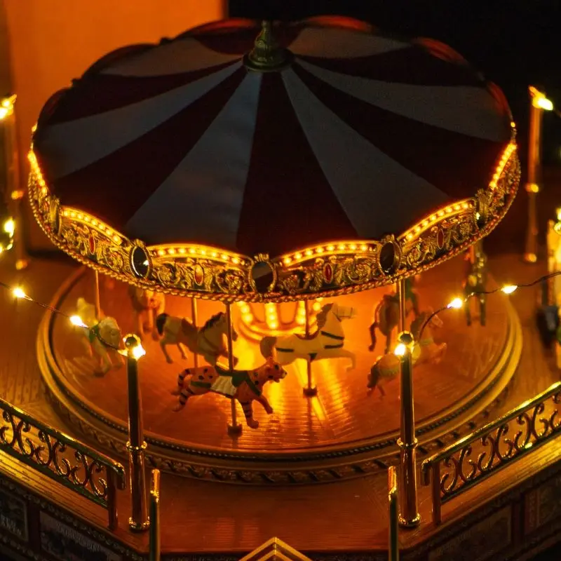 Rotating luminous music box large music box girls children birthday gift wedding