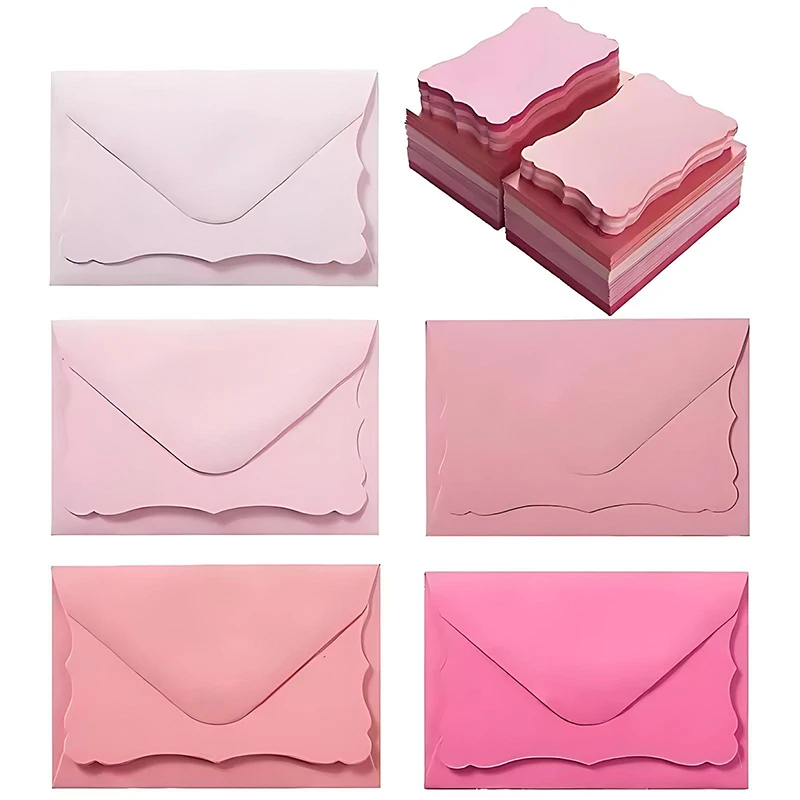 40er-Set zufällige rosa Umschlagkarten, niedliche Geschenkanhänger für Hochzeit, Geburtstag, Party, Vintage, dekoratives Briefpapier, Einladungskarten ZYF