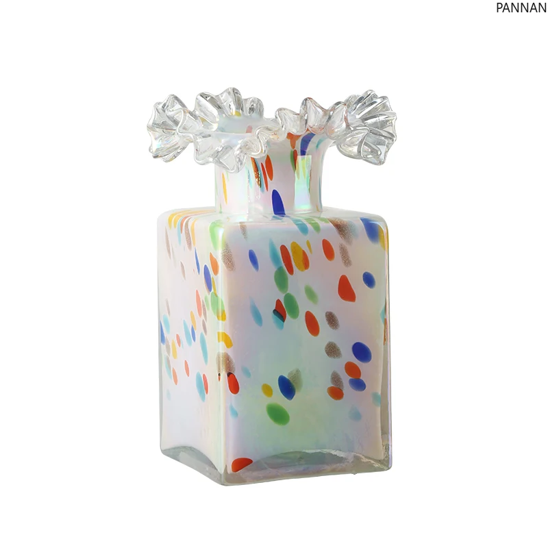 

French medieval vase ornament, living room flower arrangement glass vase, high-end home decoration