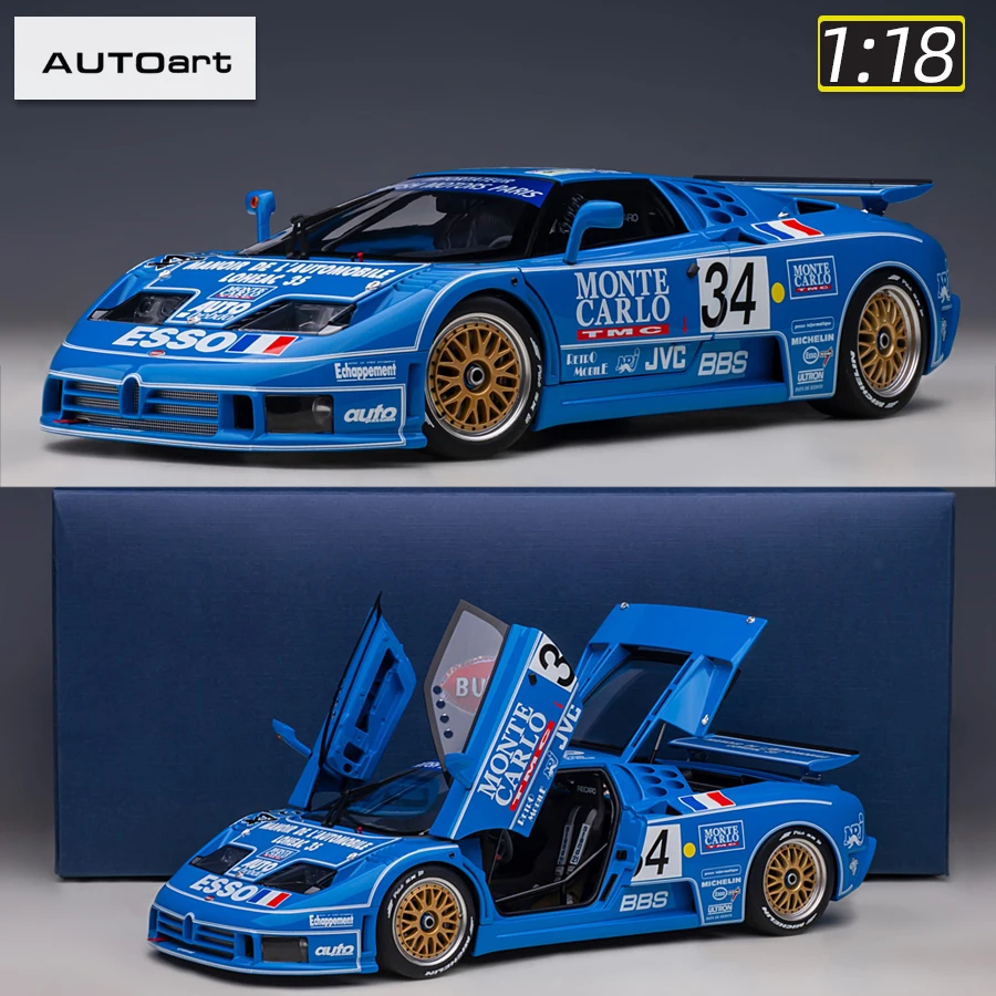 

AUTOART Новый 1:18 Bugatti EB110 24HR Le Mans Racing 1994 г. # 34-модель автомобиля, коллекция, подарок, коллекция статических орнаментов