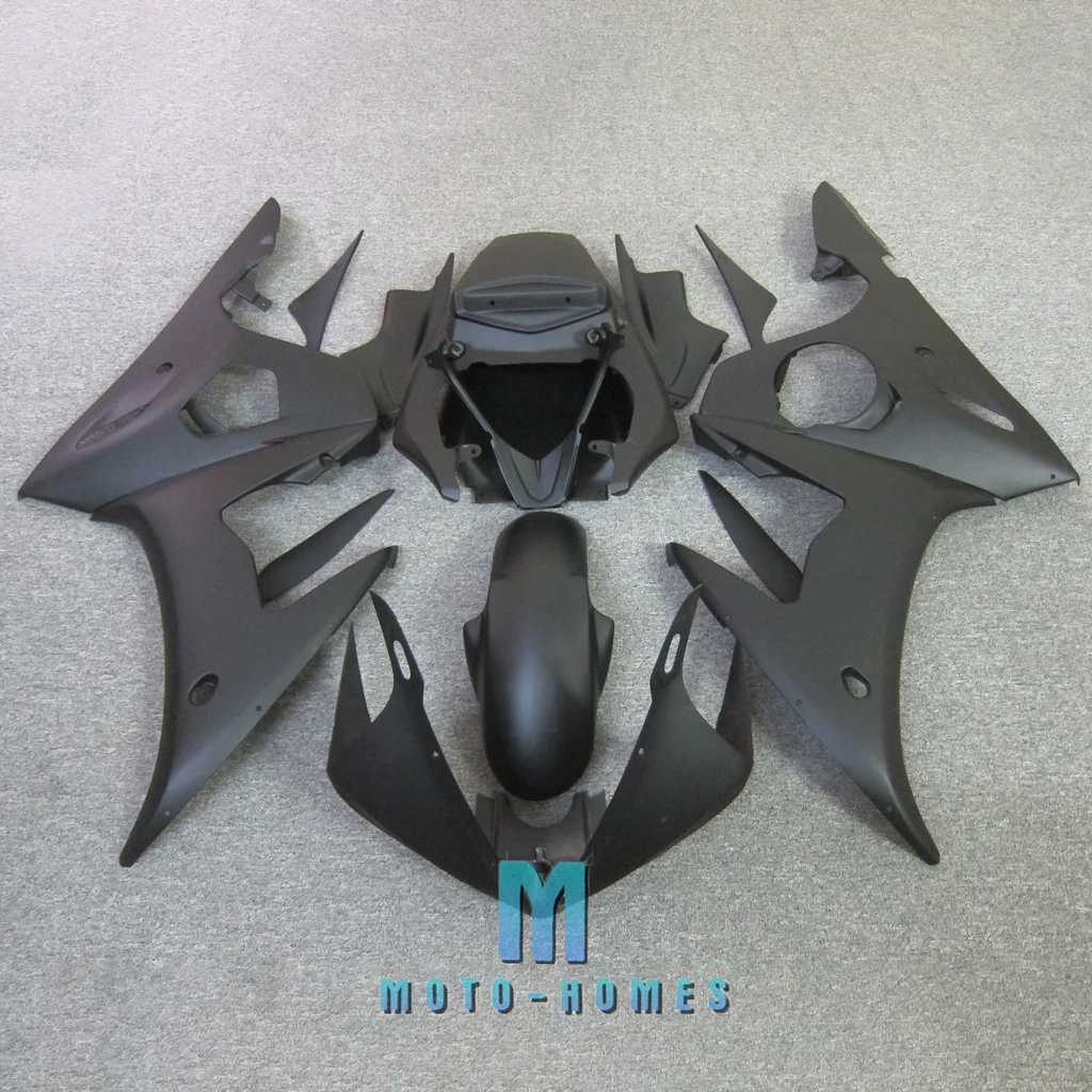 Fairings Bodykit for Yamaha R6 2003 2004 2005 YZF R6 03 04 05 Prime Matte All Black Injection Molding Fairing Set Rebuilding