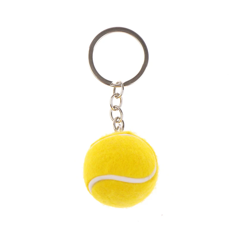 6 Color Key Chain Tennis Ball Metal Keychain Car Key Chain Key Ring Sports Chain Sliver Color Pendant