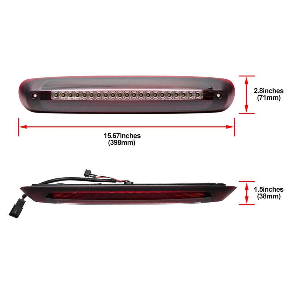 For Chevrolet Silverado 1500 2500HD 3500HD For GMC Sierra 2007-2013 Led Strobe Third Brake Stop Light Cargo Roof Lamp 25890530