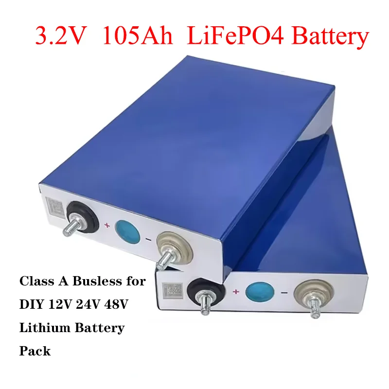 

Lithium Iron Phosphate Battery 3.2V 105AH LiFePO4 Cell EVE Rechargeable Battery Class A Busless RV DIY 12V 24V 48V