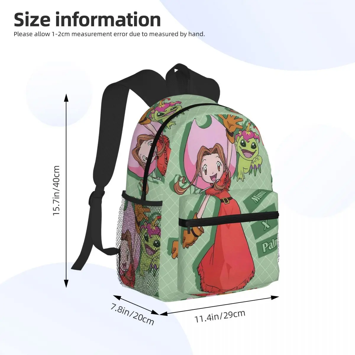 Anime digimon mimi estudante mochila saco de escola caminhadas viagem daypack para meninos meninas moda bookbag sacos ombro