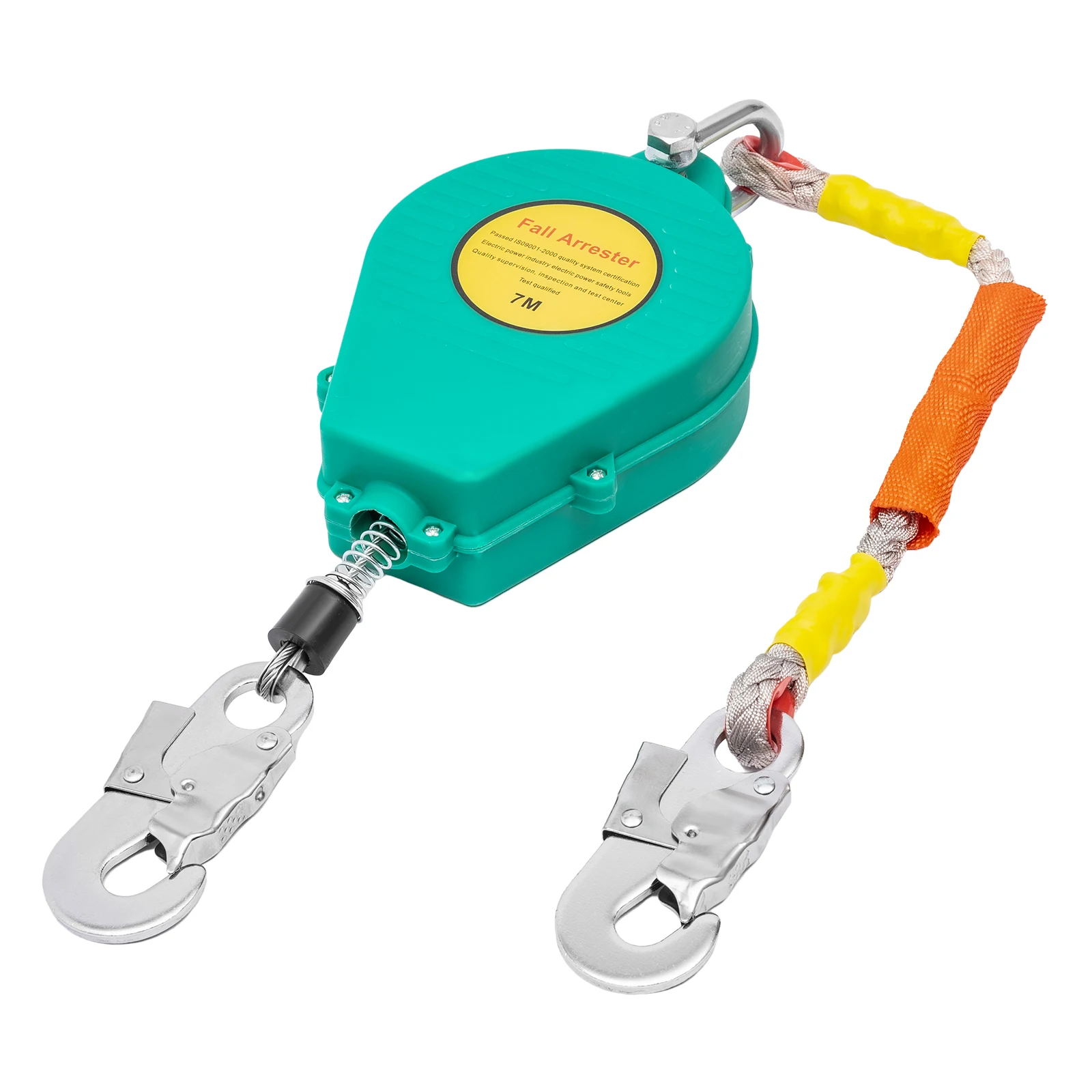 23ft Self Retracting Lifeline 330lbs 5.9x9.05x2.36in Anti-Ratchet Double Braking System Steel Wire Rope for High-Altitude Work, Electrical Maintenance, Construction