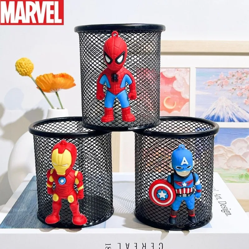 

Marvel Spiderman Captain America Iron Man Anime Creative Storage Pen Holder Cute Cartoon Multifunctional Makeup Brush Cup Gift