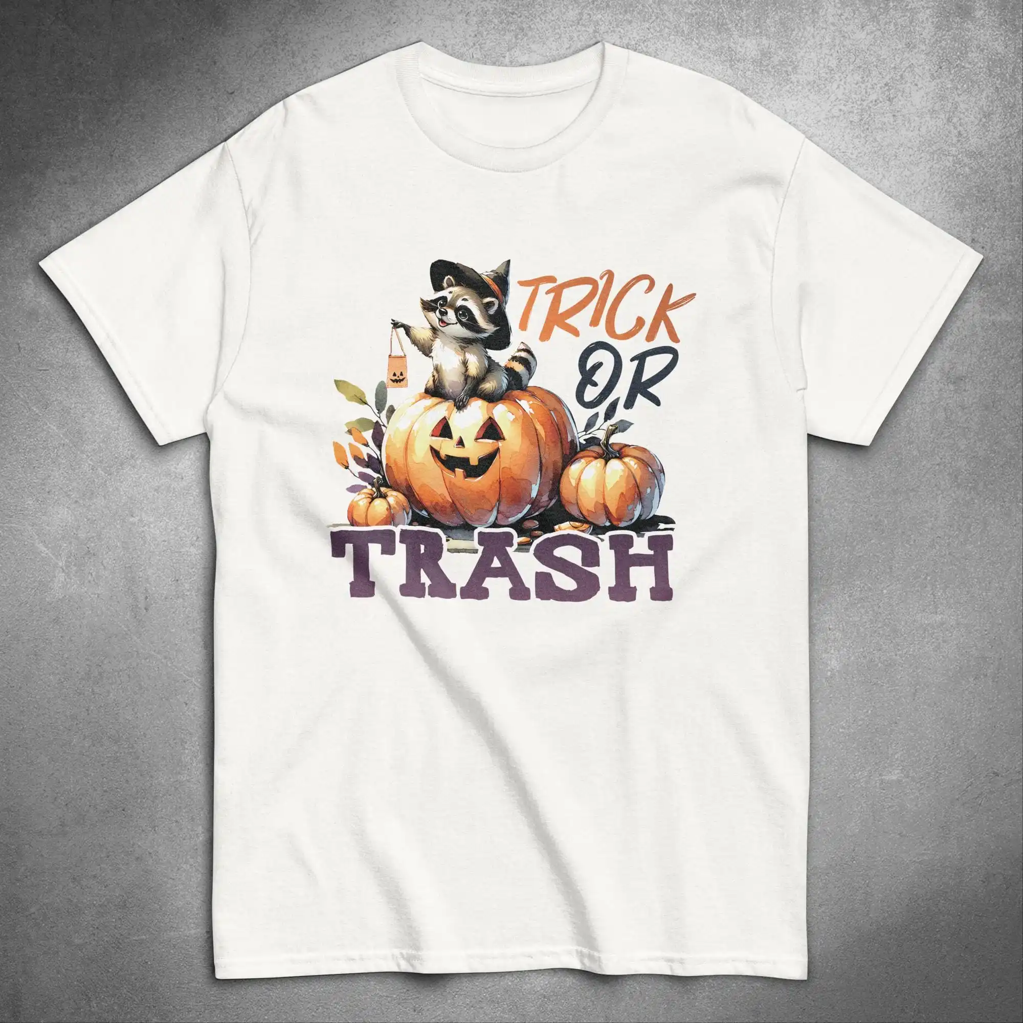 Trick Or Trashy Raccoon T Shirt Retro Halloween Vintage Spooky Funny Cute For Her Trendy Girly