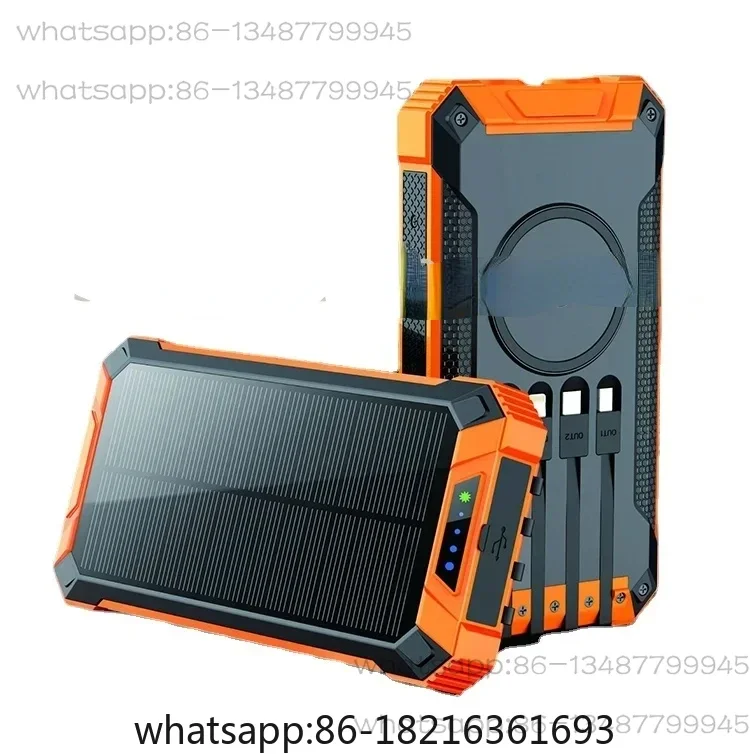 Best seller power bank solar waterproof 20000mah type c port folding solar power bank with wireless charging 30000 mah